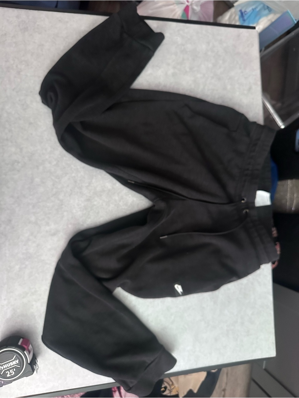 Nike Men's Jogger Pants Black M Regular Solid Drawstring Pockets 32" Inseam